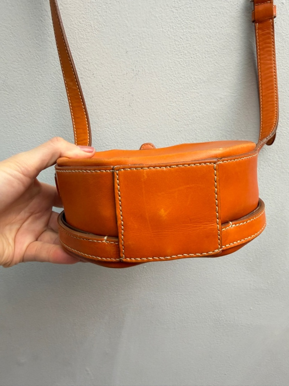 Jil Sander Orange Leather Crossbody Bag - Picture 7 of 8